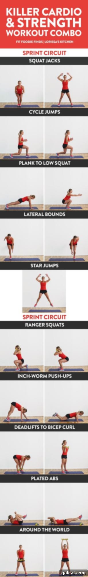 High-intensity ultimate killer cardio and strength combo workout in progress, blending two circuits for maximum results.