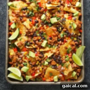 baked nachos, a hearty and colorful snack for game day