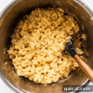 Protein mac and cheese served directly from the Instant Pot.