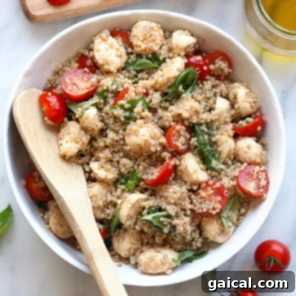 caprese quinoa salad full recipe image