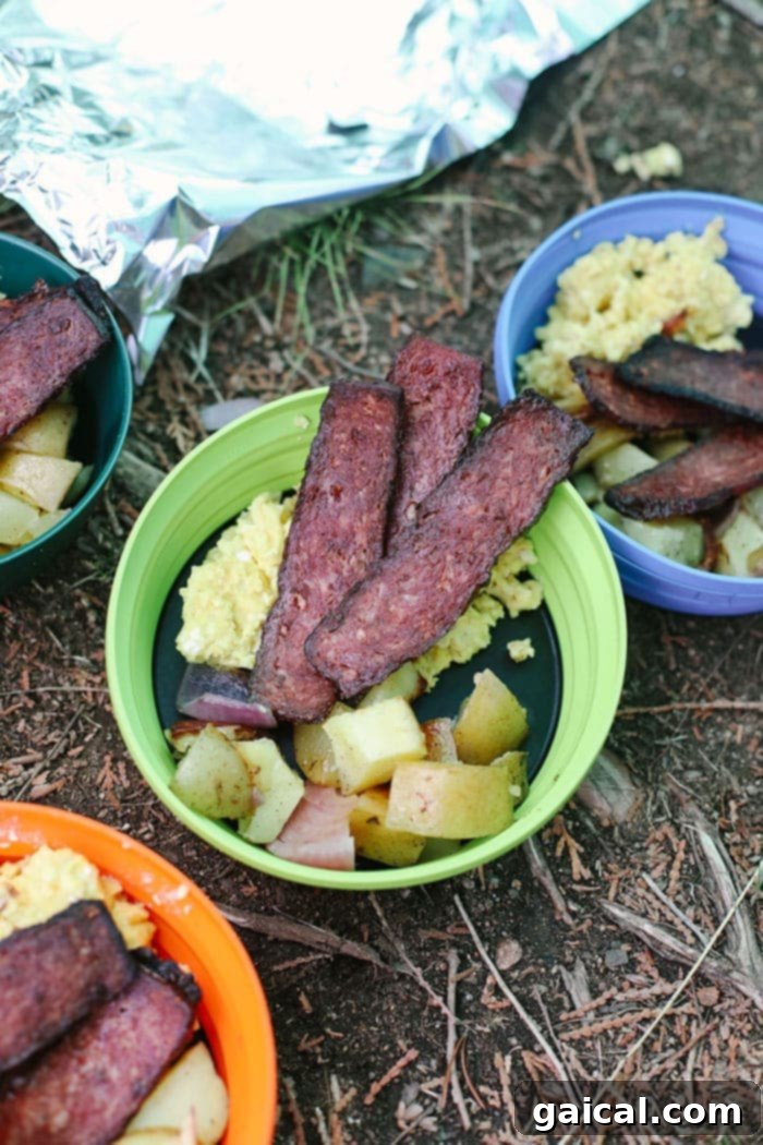Freshly Cooked Camp Breakfast in the BWCA Hearty campsite breakfast cooking in the BWCA