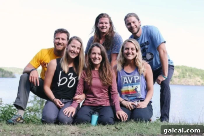 Team Fit Foodie Enjoying the BWCA Team Fit Foodie group photo in the beautiful BWCA wilderness