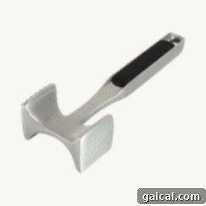 A high-quality meat tenderizer tool with a comfortable handle, essential for preparing various meats.