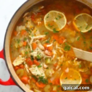 Soul-Soothing Chicken Quinoa Medley 3 Shredded chicken being added back to the simmering soup