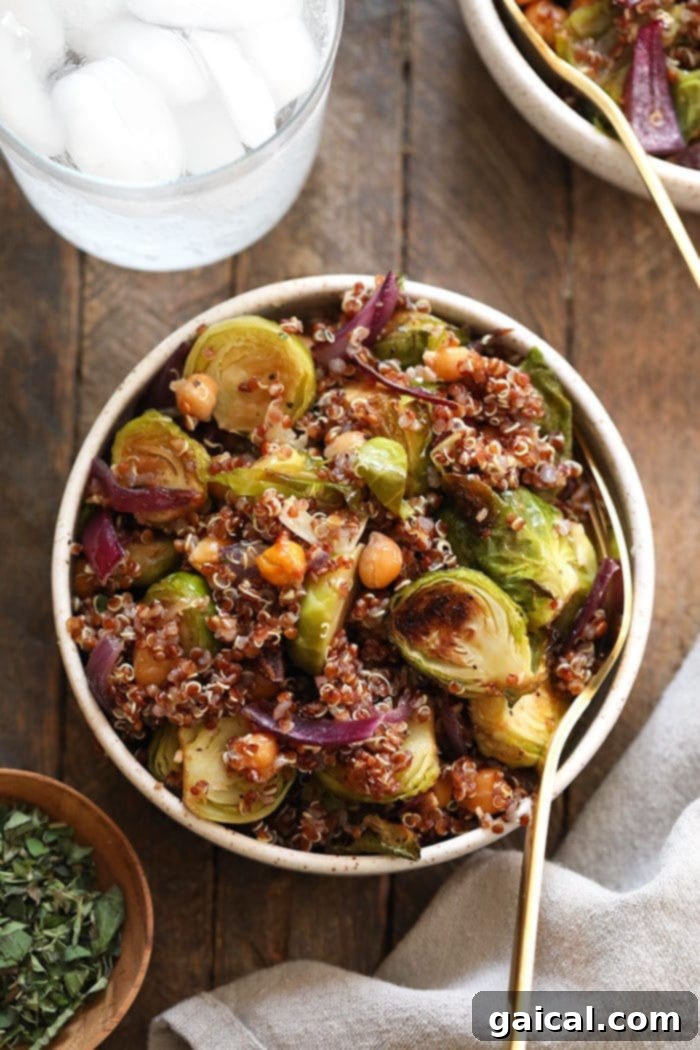 Assembled Quinoa Salad with Roasted Brussels Sprouts