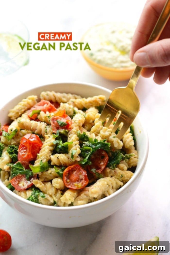 53 Game-Changing Plant-Based Recipes 35 Creamy Vegan Pasta with Sautéed Kale and Tomatoes.