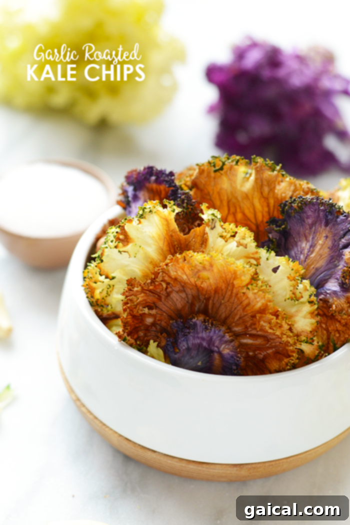 53 Game-Changing Plant-Based Recipes 53 Crunchy Garlic Roasted Kale Chips, a healthy snack alternative.