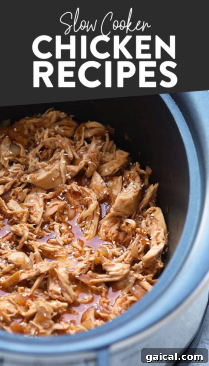 A tantalizing photo of slow cooker chicken simmering in a crock pot, ready for delicious meal prep.