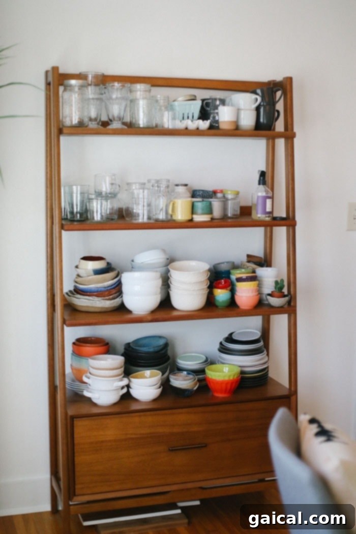 We're talking all things Fit Foodie HQ today with our mid-century home office room reveal! Check out our new multi-person workspace fully equipped with mid-century open shelving for our photography props, plants galore, lots of modern decor, and a wall tapestry! Mid Century Shelving Unit