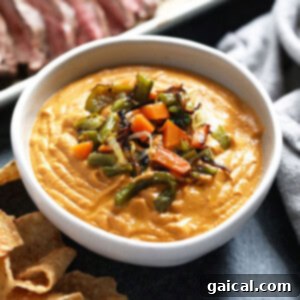 Vegan queso, a dairy-free dip packed with flavor.