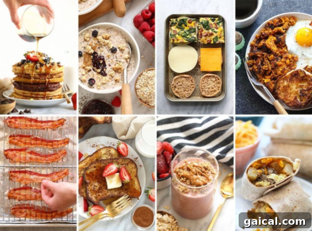 A selection of popular healthy breakfast recipes