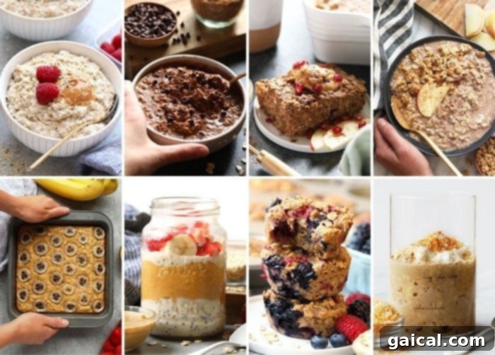Variety of healthy oatmeal recipes