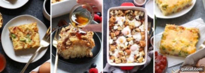 Collection of healthy breakfast casseroles