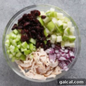 Classic healthy chicken salad in a bowl