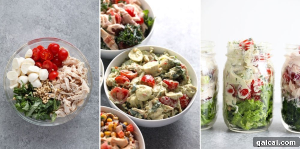 Our Creamy Pesto Chicken Salad combines classic Caprese ingredients with a delicious, light Greek yogurt-based pesto sauce for a fresh and flavorful meal. Creamy Pesto Chicken Salad with tomatoes and basil
