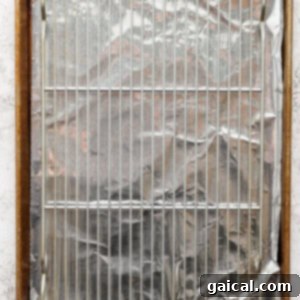 a sheet of aluminum foil on a baking sheet.