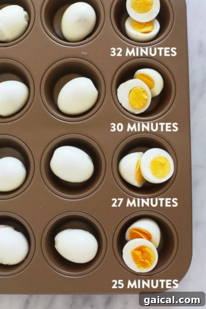 Who is a fan of hard boiled eggs? We are! There are so many ways to prepare hard boiled eggs, but we love making hard boiled eggs in oven. Comparison of hard-boiled eggs with different cook times
