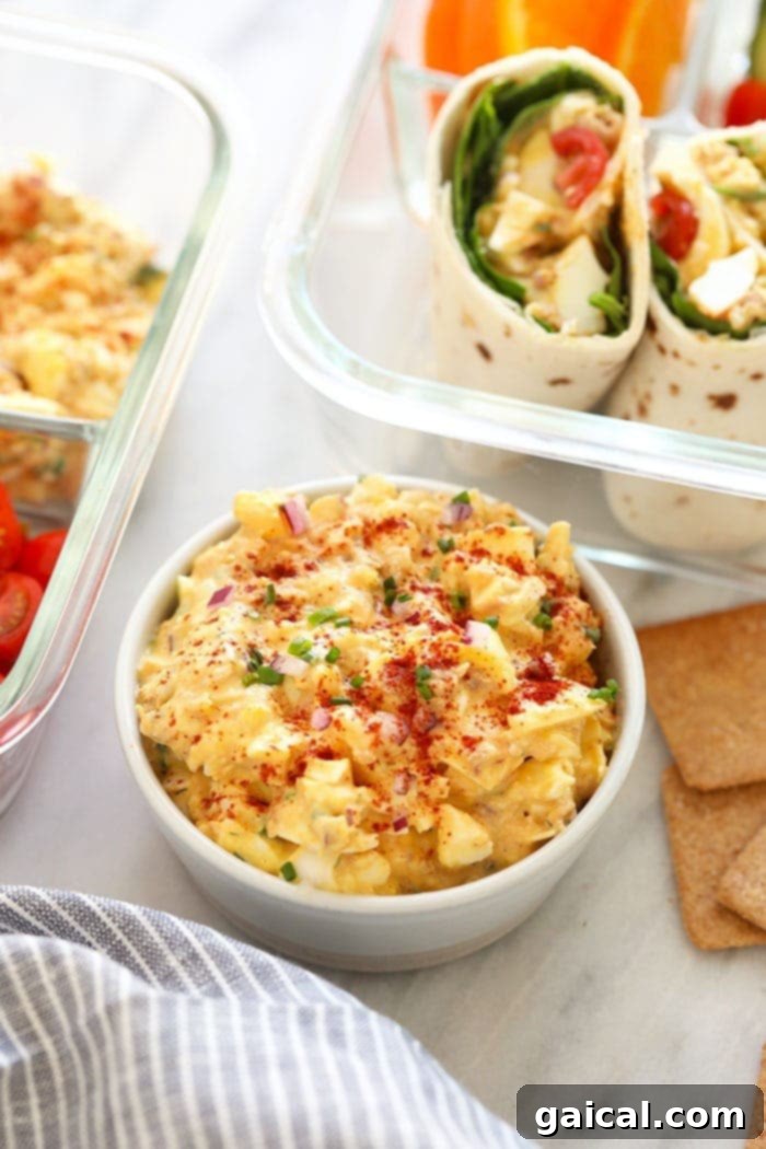 Hearty Tuna Egg Salad 2 A vibrant bowl of high-protein tuna egg salad, garnished and ready to serve, showcasing its creamy texture and fresh ingredients.