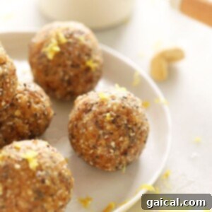 Zesty Lemon Energy Bites 2 Lemon energy balls.