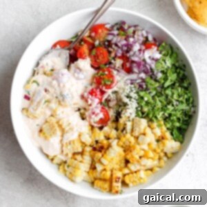 Mexican Elote Salad 2 Street corn salad recipe in a bowl