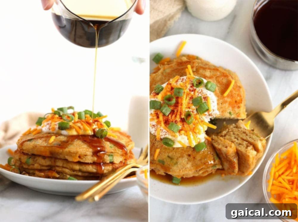 Savory Scallion Potato Pancakes served elegantly with fresh herbs and a dipping sauce.