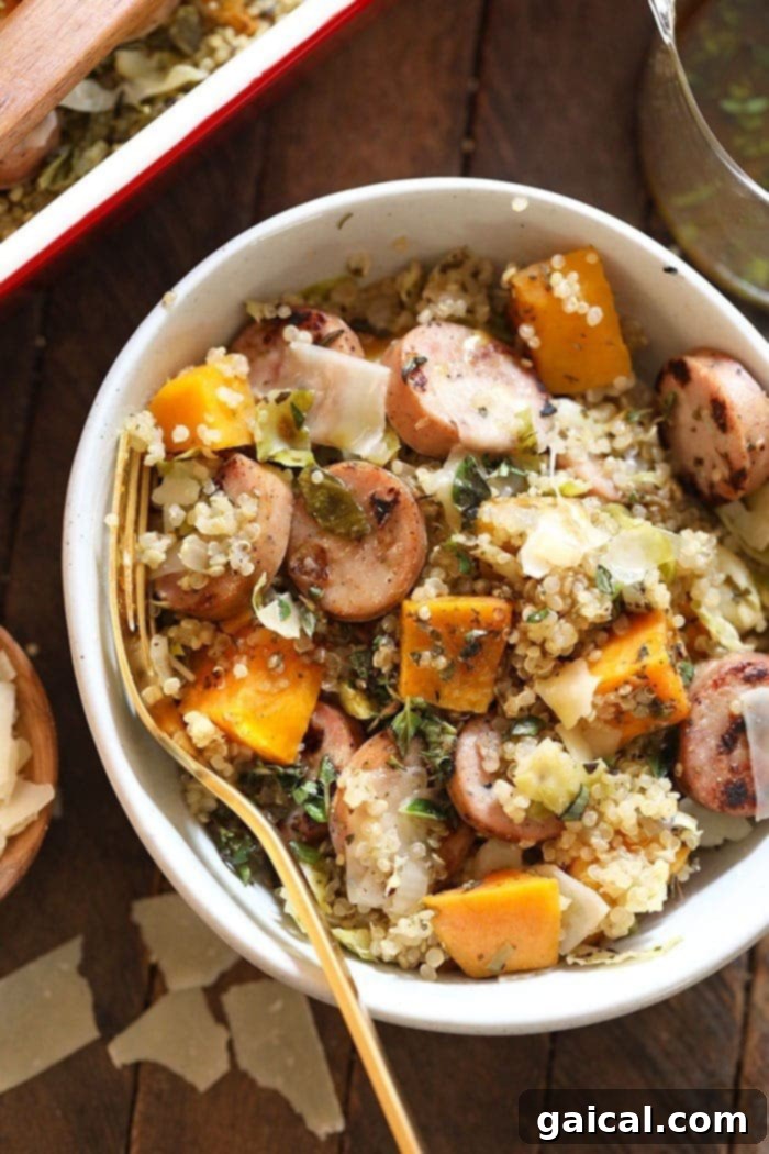 Classic Midwestern Chicken Bake 12 Apple Chicken Sausage Quinoa Casserole with sprouts