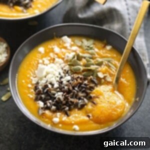 Silky Smooth Instant Pot Butternut Squash Soup 2 A perfectly portioned bowl of Instant Pot Butternut Squash Soup, creamy and inviting, ready to be served.