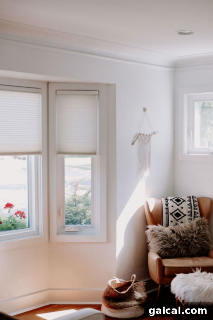 Detail of White Custom Hunter Douglas Window Treatments Close-up of elegant white custom Hunter Douglas blinds, showcasing texture and quality
