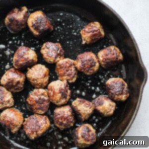 Meatballs in a castiron.