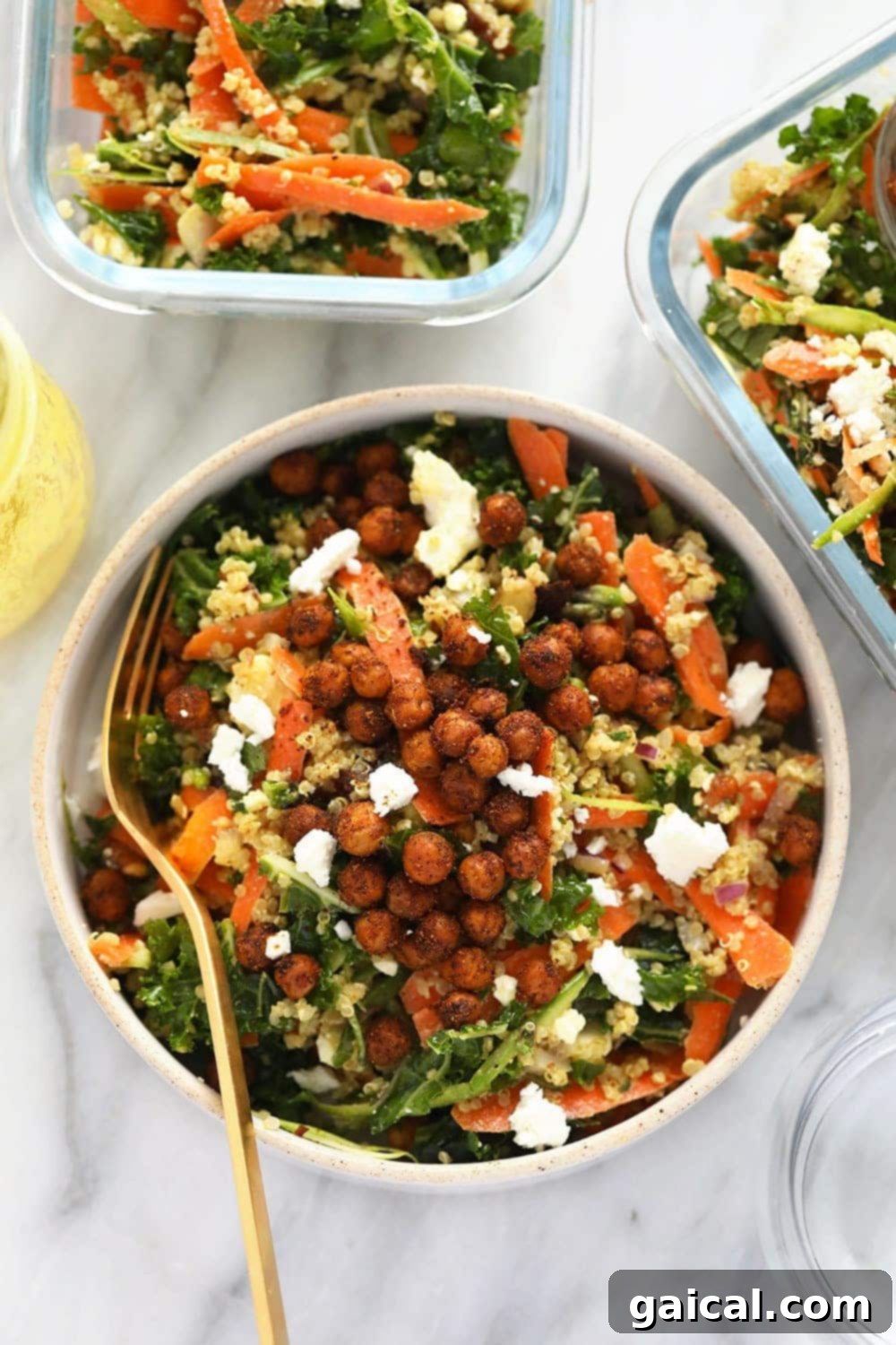 A collection of beautifully presented Moroccan quinoa salads in various dishes, ready for serving or meal prep.