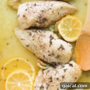 Lemon chicken escalopes plated for serving.