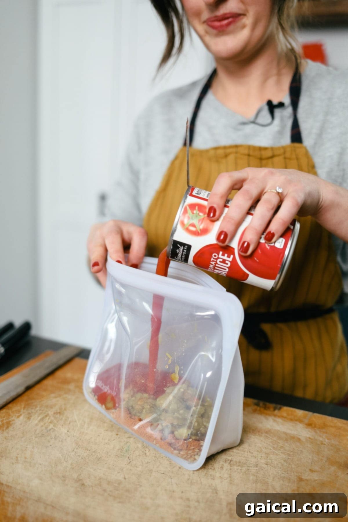 Close-up of Instant Pot Lentil Tacos being prepared.