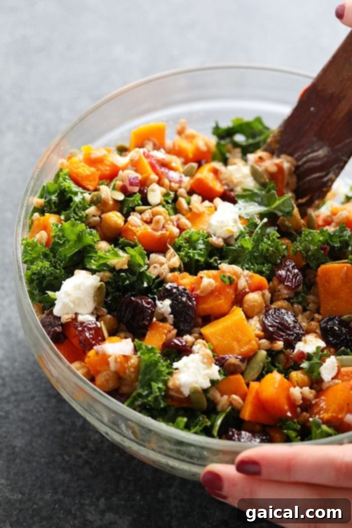 A beautifully presented Farro salad in a bowl, highlighting its vibrant ingredients.