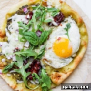 Naan Breakfast Bake 8 Close-up of a delicious Naan Breakfast Pizza