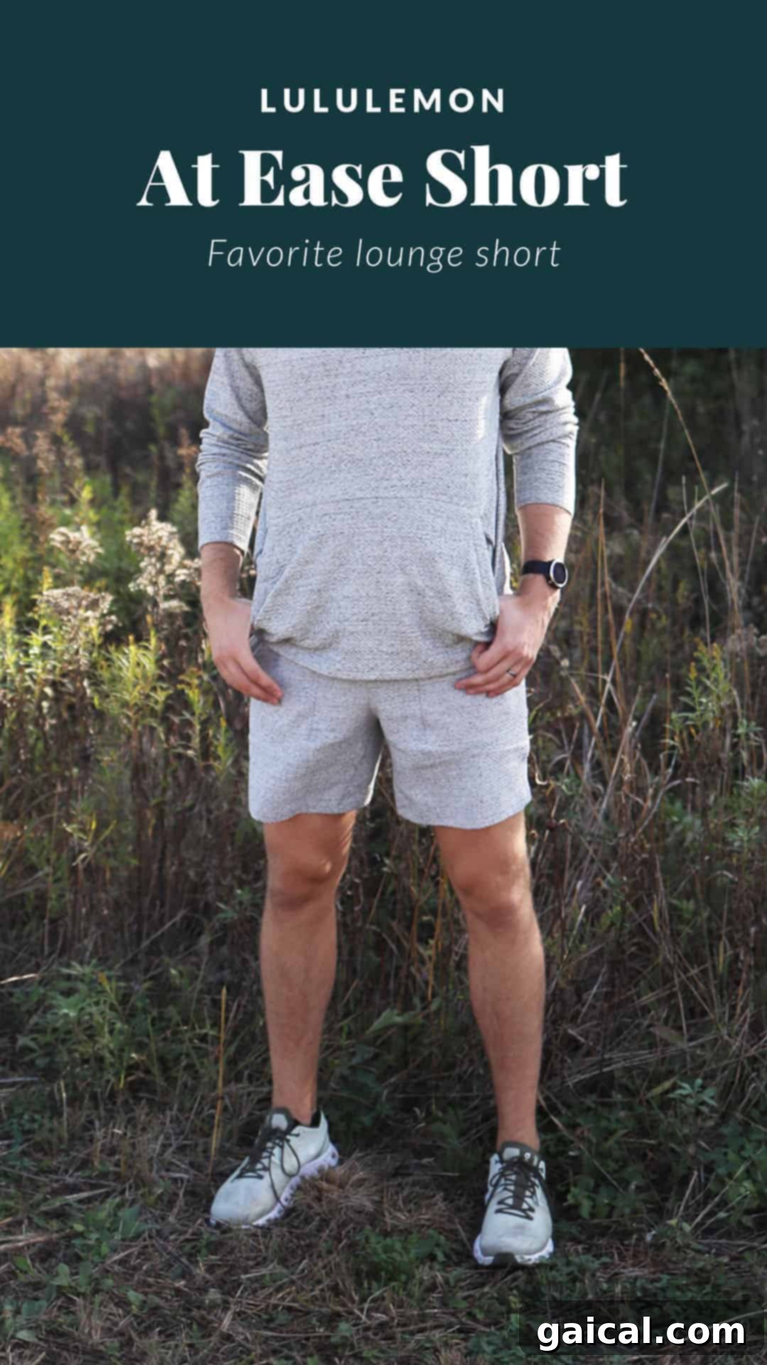 Our guys love Lululemon just as much as we do, and today they're here to share their favorite Lululemon men's products with you. From joggers to shorts to jackets, read on for all of their top Lululemon picks for men. Man relaxing comfortably in Lululemon At Ease shorts, highlighting their perfect lounge appeal.