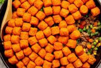 Comfy Sweet Potato Tater Tot Casserole