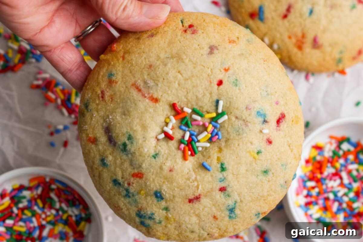 Protein-Packed Sugar Cookie Bites 2 A beautifully decorated sugar cookie with sprinkles.