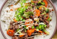 Ground Beef with Broccoli Florets