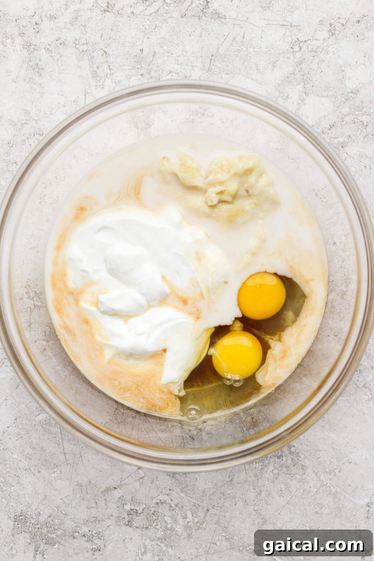 Ingredients in a glass bowl