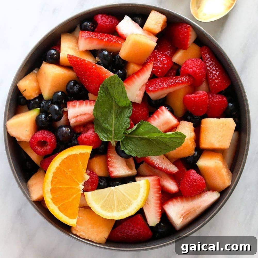 fresh fruit salad in a bowl