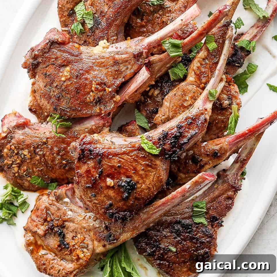 pan seared lamb chops on a plate