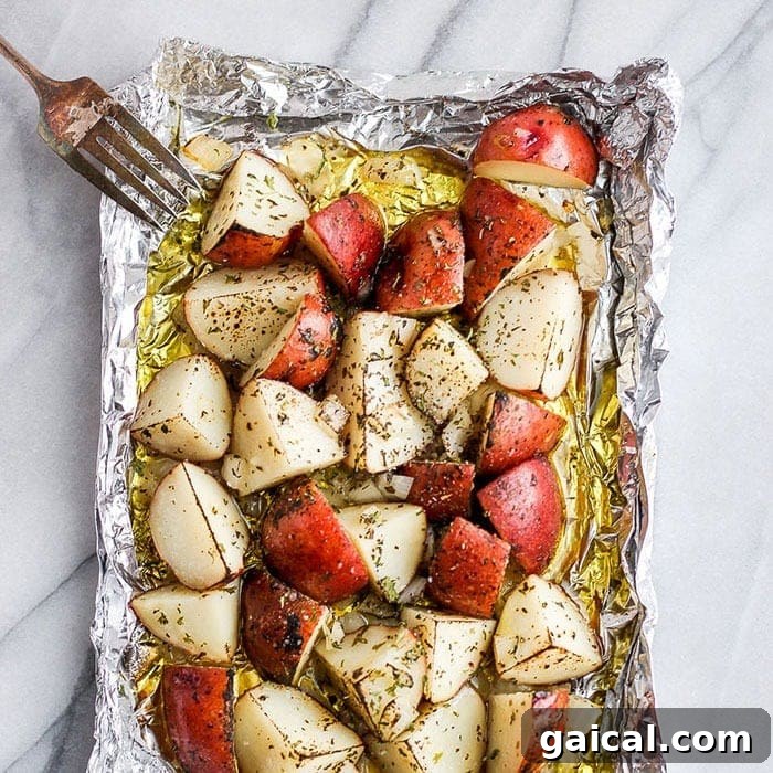 Foil Pack Grilled Red Potatoes
