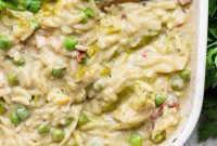 One-Pan Pesto Chicken Orzo Bake